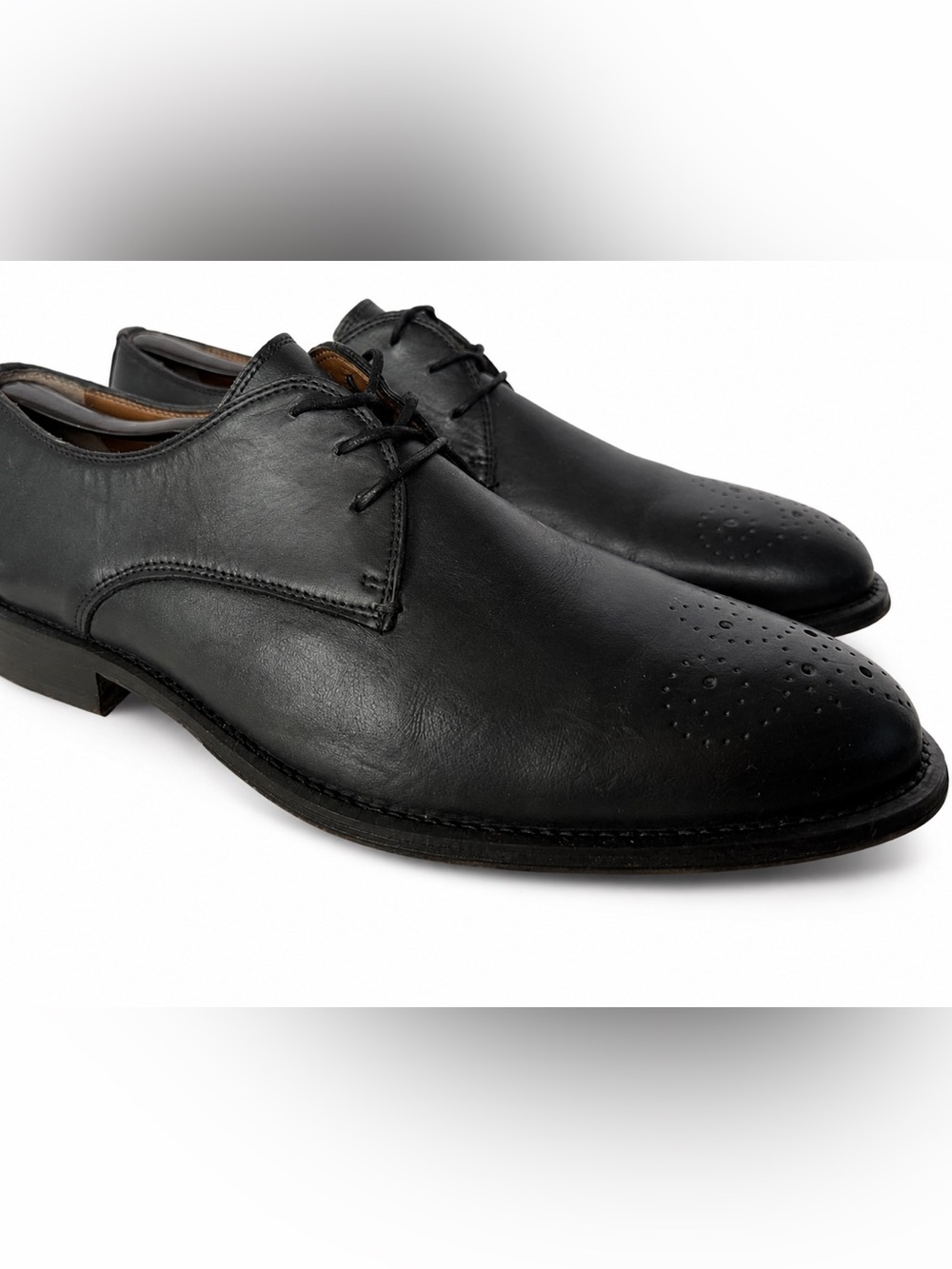 Black Brown 1826 Brogue Cap Oxford Lace Up Dress Shoes in Black SZ 12